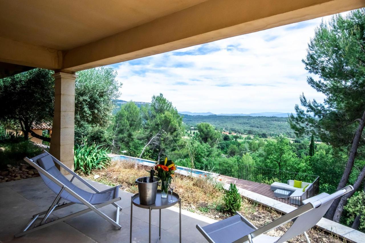Villa Lumineuse Avec Piscine Clim 1Ere Etage Vue Panoramique Sur Les Montagnes Sur Le Site De La Sainte-Victoire Le Tholonet Luaran gambar